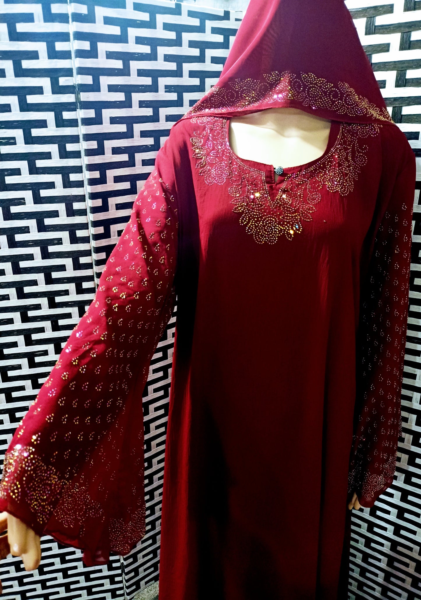 C.14 Maroon Abaya