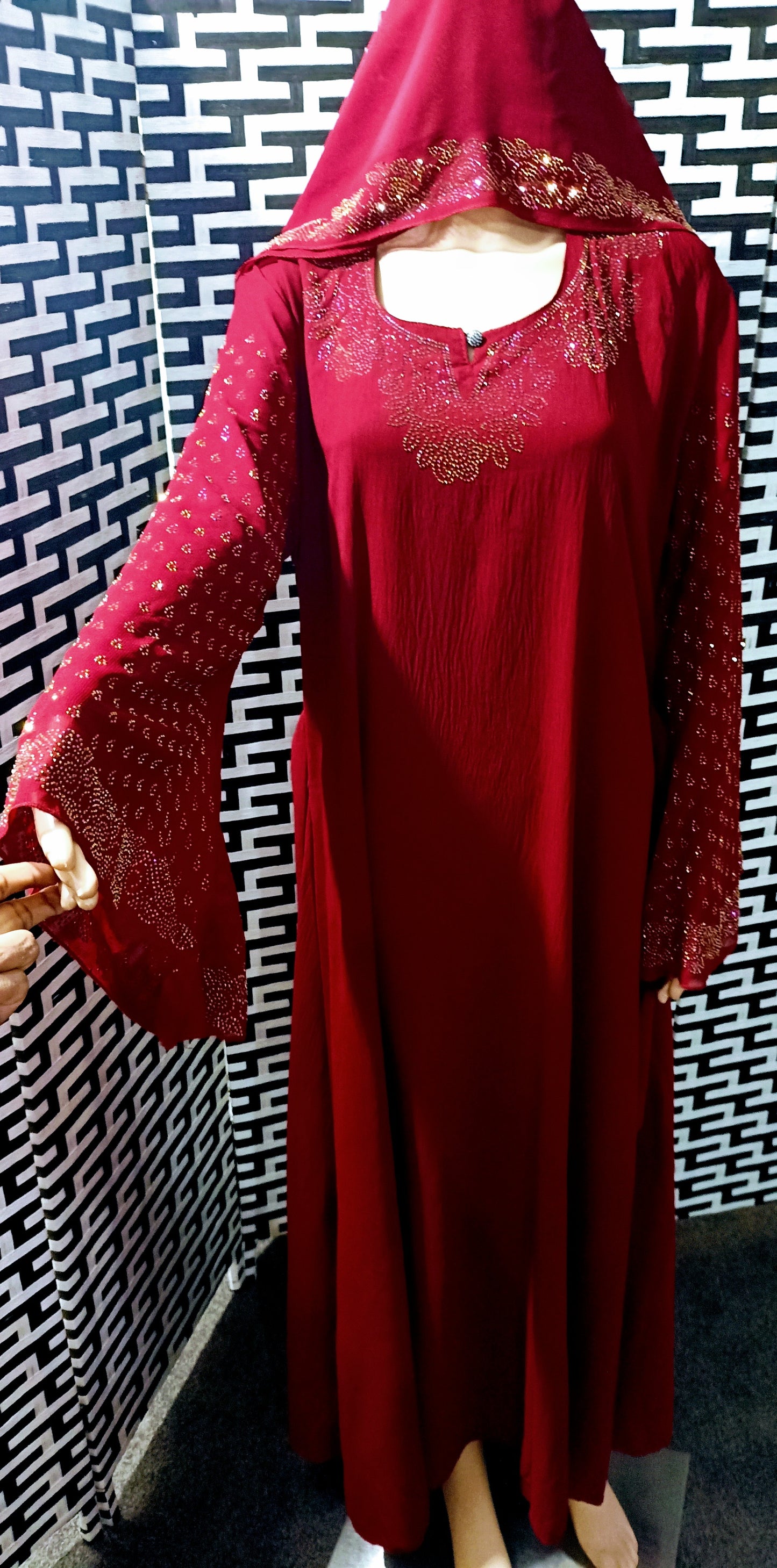 C.14 Maroon Abaya