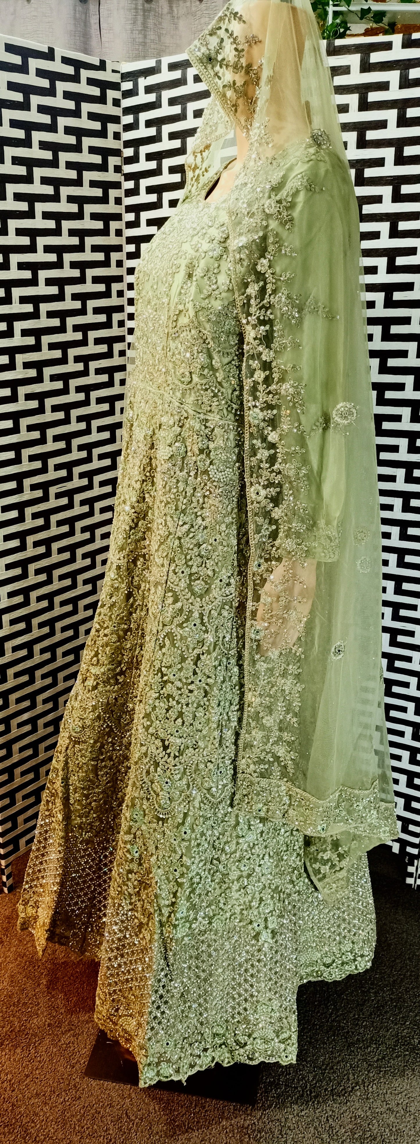 Pastel Sage Green Gown