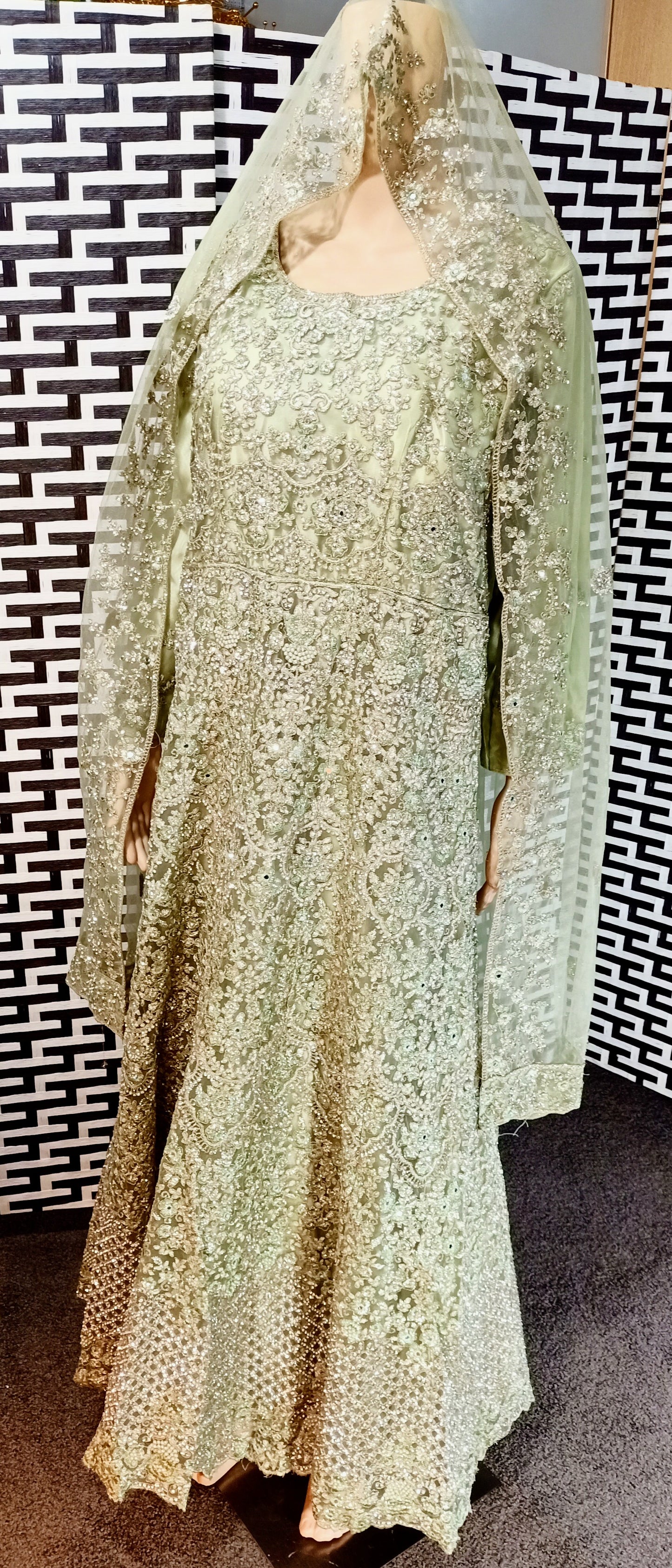 Pastel Sage Green Gown