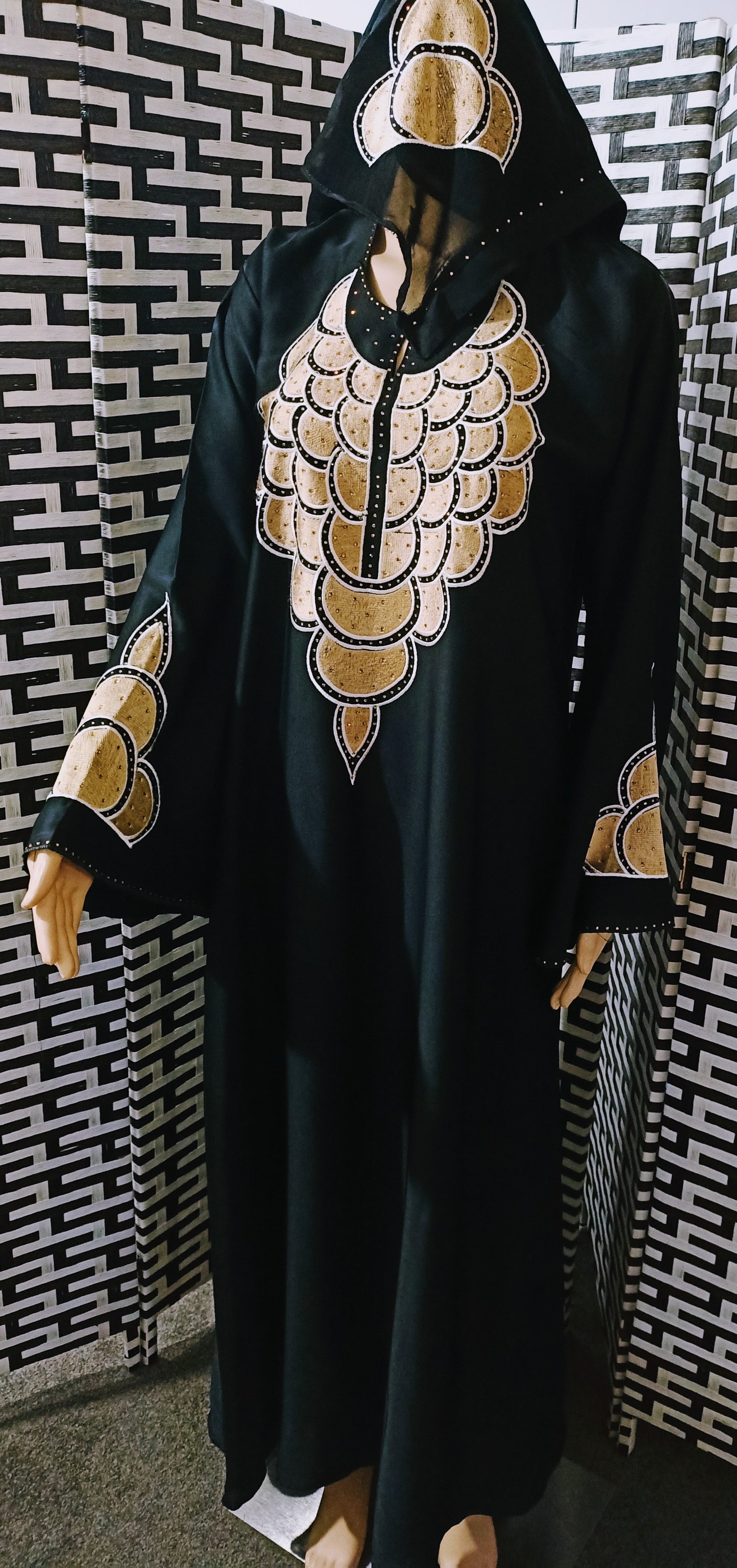 Black Embroidery Abaya E10