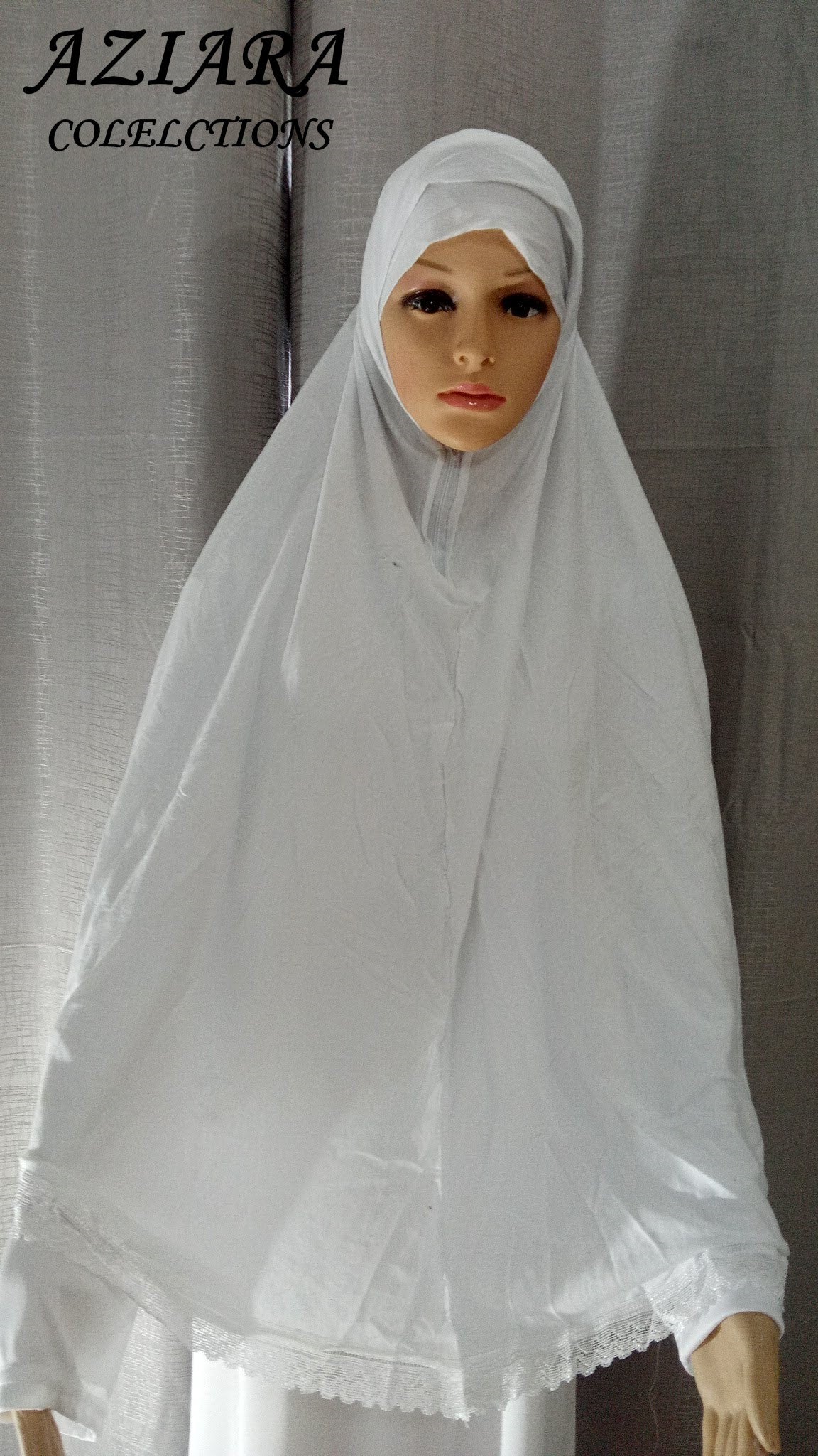Ladies Ihram Wear (Pull over neck zipper Hijab & cap) Set 1