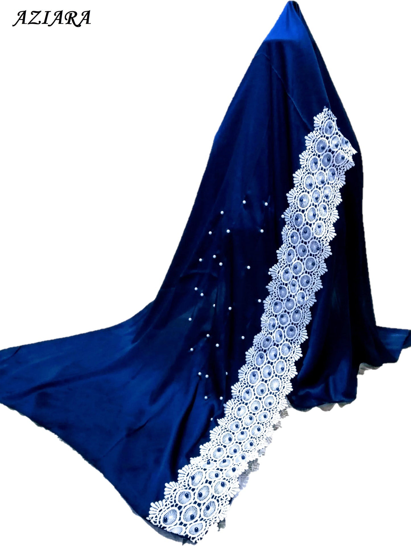 L1 White lace hijab