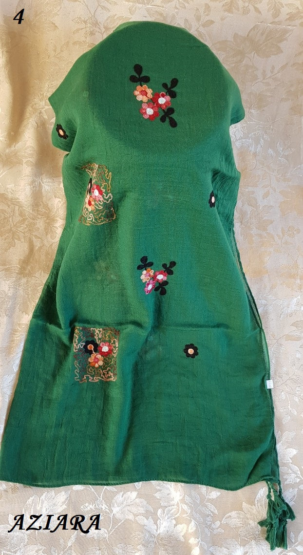 Embroidery scarves/hijabs - with tassels