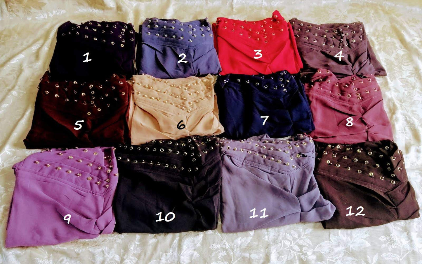 BT3. Criss Cross pearl/moti hijab